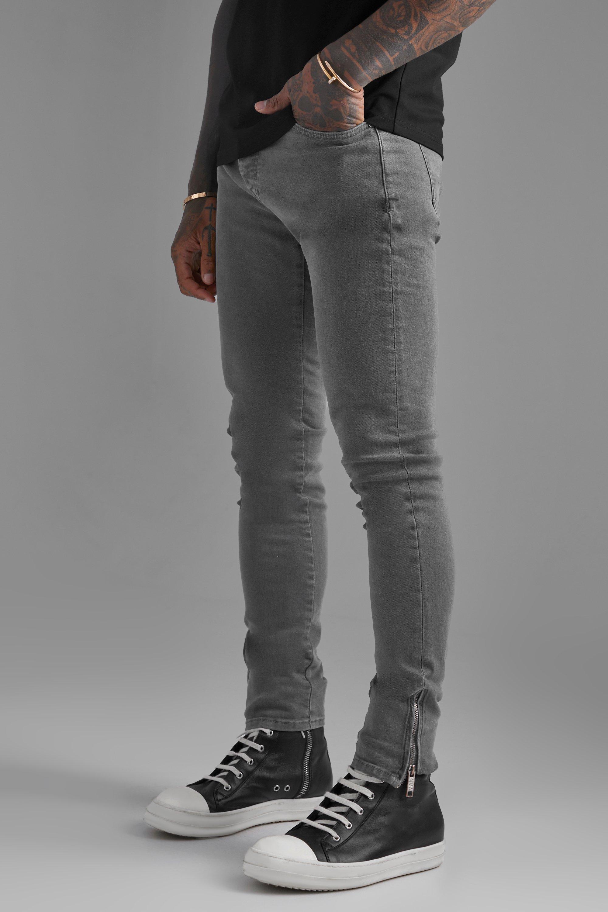 Grey denim 2024 jeans men